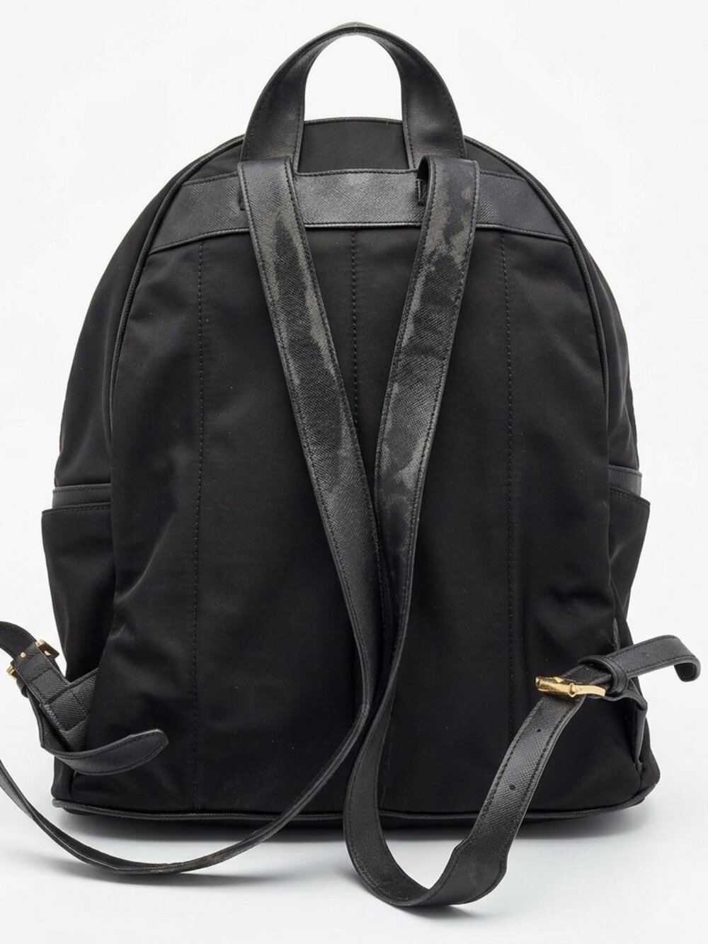 Michael Kors Black Nylon Backpack Gold Hardware Medium Size - Picture 6 of 13